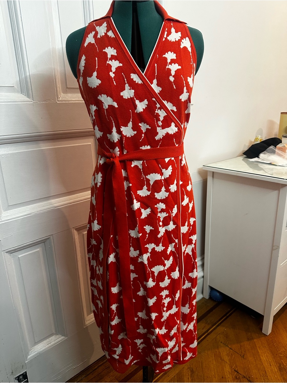DVF for Target Red Ginko Print Wrap Midi Dress - Brand